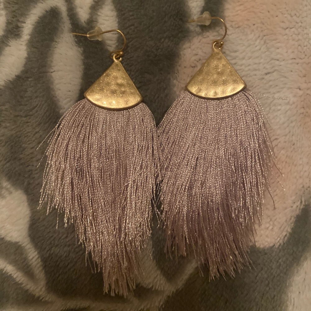 Grey/Lavendar statement earrings